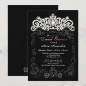 Princess Diamond Tiara Bridal Shower-uitnodigingen Kaart (Voorkant / Achterkant)