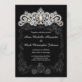 Princess Diamond Tiara Huwelijksuitnodiging 5 x 7 Kaart