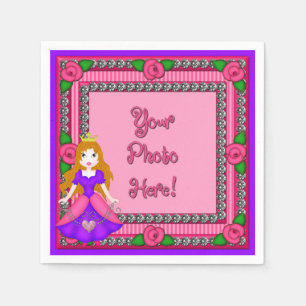 Princess Diamonds FR01-Pink-BL-PAPER NAPKINS Servetten