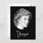 Princess Diana-autograaf Briefkaart (Voorkant / Achterkant)