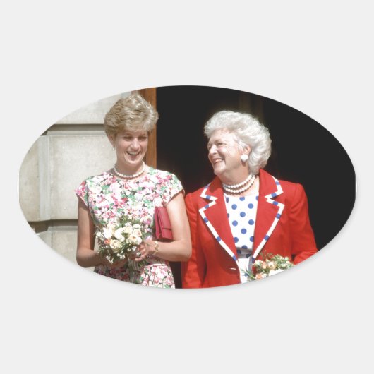 Princess Diana-Barbara Struik Ovale Sticker (Voorkant)