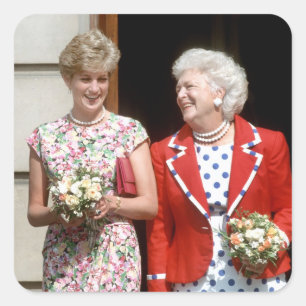 Princess Diana-Barbara Struik Vierkante Sticker