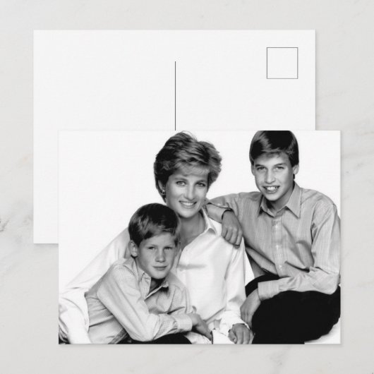 Princess Diana en sons Briefkaart (Voorkant / Achterkant)