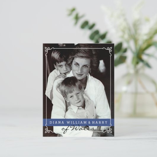 Princess Diana of Wales Will en Harry Briefkaart (Staand voorkant)