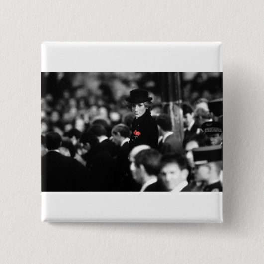 Princess Diana - Poppy Vierkante Button 5,1 Cm (Voorkant)