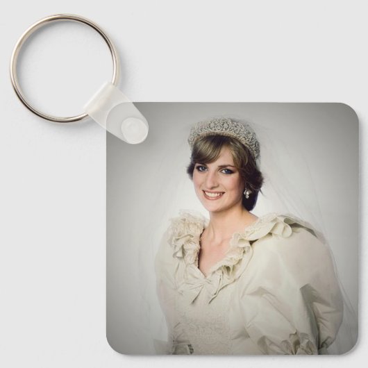 Princess Diana trouwportret gestileerd Sleutelhanger (Voorkant)