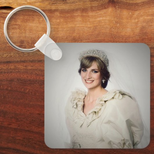 Princess Diana trouwportret gestileerd Sleutelhanger (Voorkant)