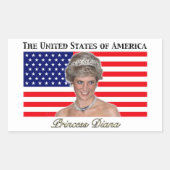 Princess Diana USA Flag Rechthoekige Sticker (Voorkant)