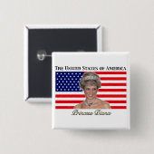 Princess Diana USA Flag Vierkante Button 5,1 Cm (Voorkant /achterkant)
