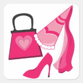 Princess Diva Vierkante Sticker (Voorkant)