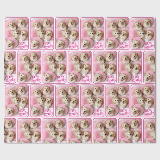 Princess Dogs in Tiaras Cadeaupapier (Vlak)