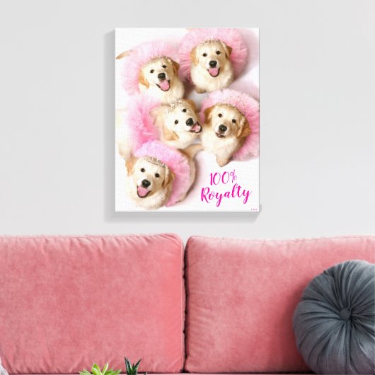Princess Dogs in Tiaras Canvas Afdruk (Insitu (Woonkamer))