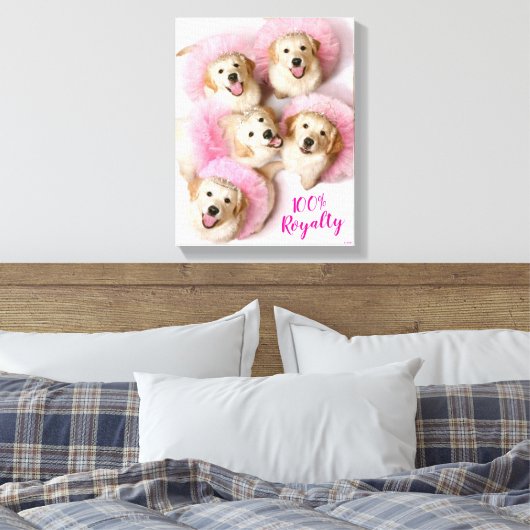 Princess Dogs in Tiaras Canvas Afdruk (Insitu (Slaapkamer))