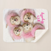 Princess Dogs in Tiaras Sherpa Deken (Voorkant (horizontaal))