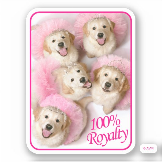 Princess Dogs in Tiaras Sticker (Voorkant)