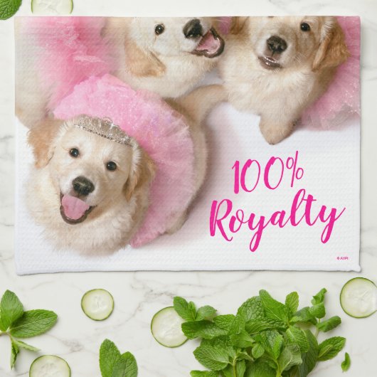 Princess Dogs in Tiaras Theedoek (Gevouwen)