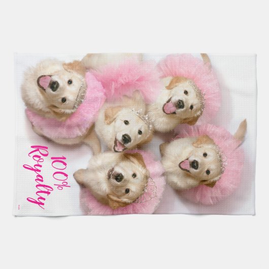 Princess Dogs in Tiaras Theedoek (Horizontaal)