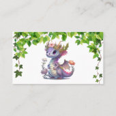 Princess Dragon Bloemen Meisje Baby shower Visitekaartje (Achterkant)