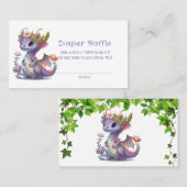 Princess Dragon Bloemen Meisje Baby shower Visitekaartje (Voorkant / Achterkant)