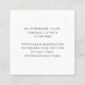 Princess Dragon Castle Children's Book Author Vierkante Visitekaartje (Achterkant)