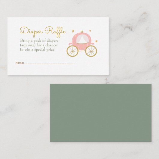 Princess Dragon Diaper Raffle Enclosure Informatiekaartje (Voorkant / Achterkant)