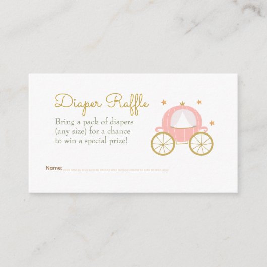 Princess Dragon Diaper Raffle Enclosure Informatiekaartje (Voorkant)
