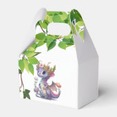 Princess Dragon Florals Meisje Baby shower Bedankdoosjes (Achterkant)
