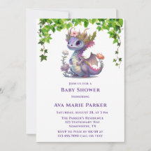 Princess Dragon Florals Meisje Baby shower