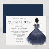 Princess Dress Nany Indigo Wonderland Quinceanera Kaart (Voorkant / Achterkant)