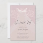 Princess Dress Ruffles Blush Pink 16 Party Kaart (Voorkant)