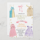 Princess Dresses Birthday Invitation Kaart (Voorkant / Achterkant)