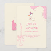 Princess Duck Schattigee Roze Verjaardagsfeest Uit Kaart (Voorkant / Achterkant)