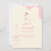 Princess Duck Schattigee Roze Verjaardagsfeest Uit Kaart (Voorkant)