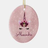 Princess Eenhoorn Roos Goud - Blush Pink Keramisch Ornament (Rechts)