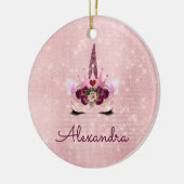 Princess Eenhoorn Roos Goud - Blush Pink Keramisch Ornament (Links)