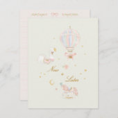 princess elegant girl pink baby shower keepsake informatiekaartje (Voorkant / Achterkant)