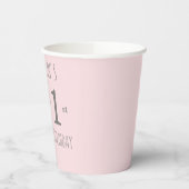 Princess Elephant ballonroze grijs 1e verjaardag Papieren Bekers (Links)