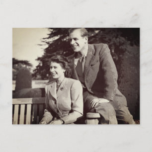 Princess Elizabeth II Prince Philip Briefkaart
