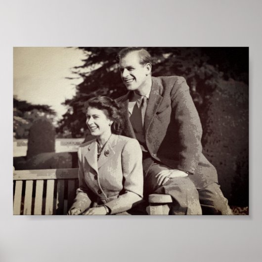 Princess Elizabeth II Prince Philip Poster (Voorkant)