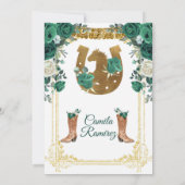 Princess Emerald Green & Gold Girl Sweet 15th Kaart (Achterkant)