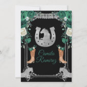 Princess Emerald Green & Silver Girl Sweet 15th Kaart (Achterkant)