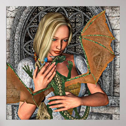 Princess en Dragon Poster (Voorkant)