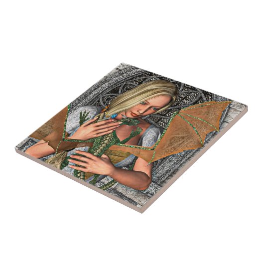 Princess en Dragon Tegeltje (Zijkant)