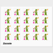 Princess en Dragon Vierkante Sticker (Vel)