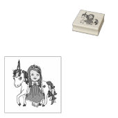 Princess en Unicorn Rubberstempel (Gestempeld)