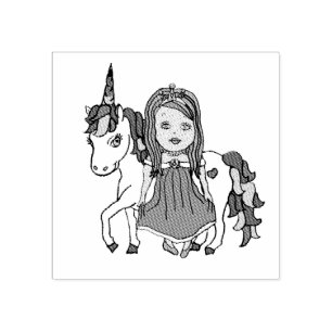 Princess en Unicorn Rubberstempel