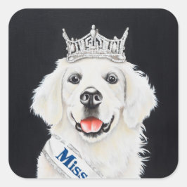 Princess English Retriever Vierkante Sticker