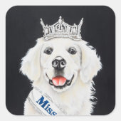 Princess English Retriever Vierkante Sticker (Voorkant)