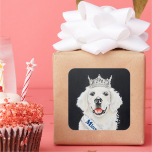 Princess English Retriever Vierkante Sticker