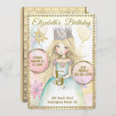 Princess Fairy Birthday Party Invitation Kaart (Voorkant / Achterkant)